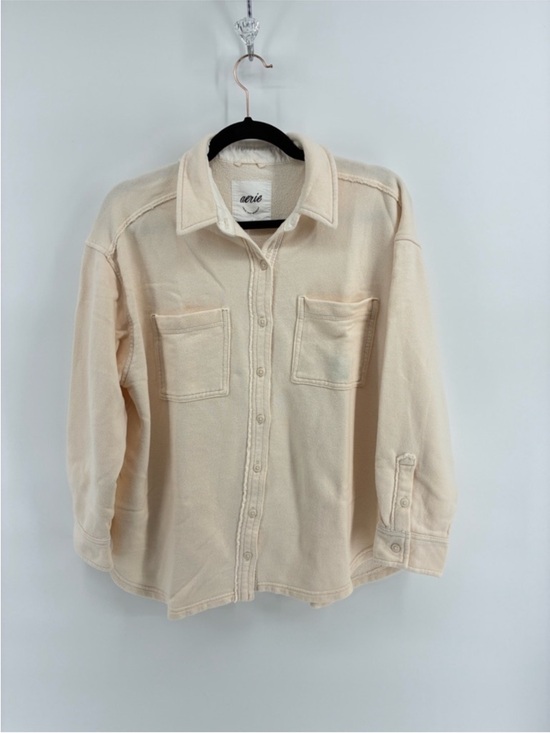 aerie Tops - aerie Cream Button-Up Shacket Spring Minimalist